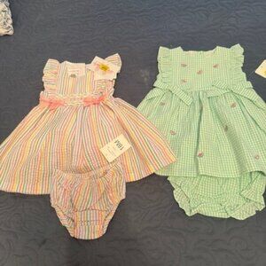 NWT 2 LITTLE GIRLS SPRING/SUMMER OUTFITS, WATERMELONS, SIZE 18 MONTHS